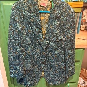 Vintage Leisure Suit Style Floral Paisley Blazer by Crown